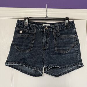 HOT BOTTOMS Blue Denim Jean Shorts Mid Rise Juniors Size 11/12